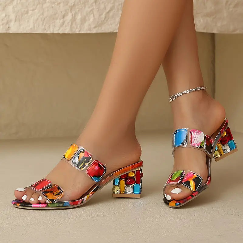 PATRICE | SANDALIA CON TACÓN ESTAMPADA