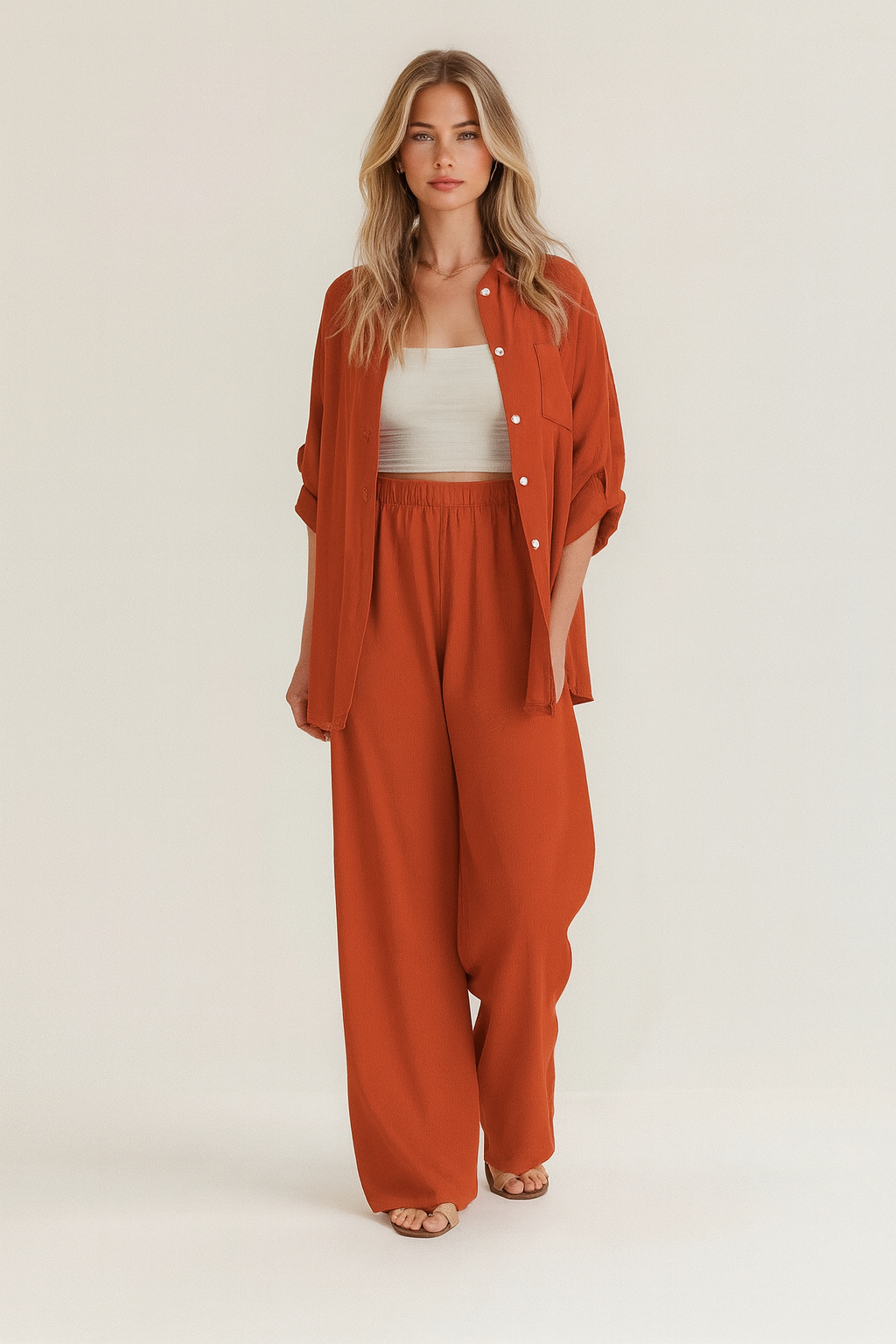 LEONIDA | CONJUNTO DE CAMISA OVERSIZE LINO