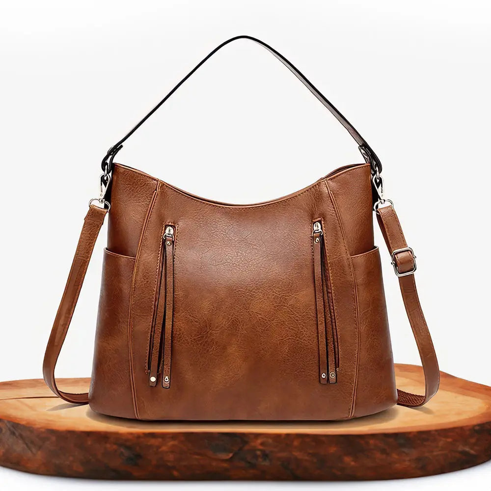 CLASICA | BOLSO DE PIEL MARRÓN