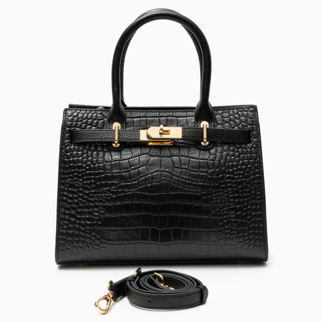 NOOR | BOLSO NEGRO DE PIEL CUERO
