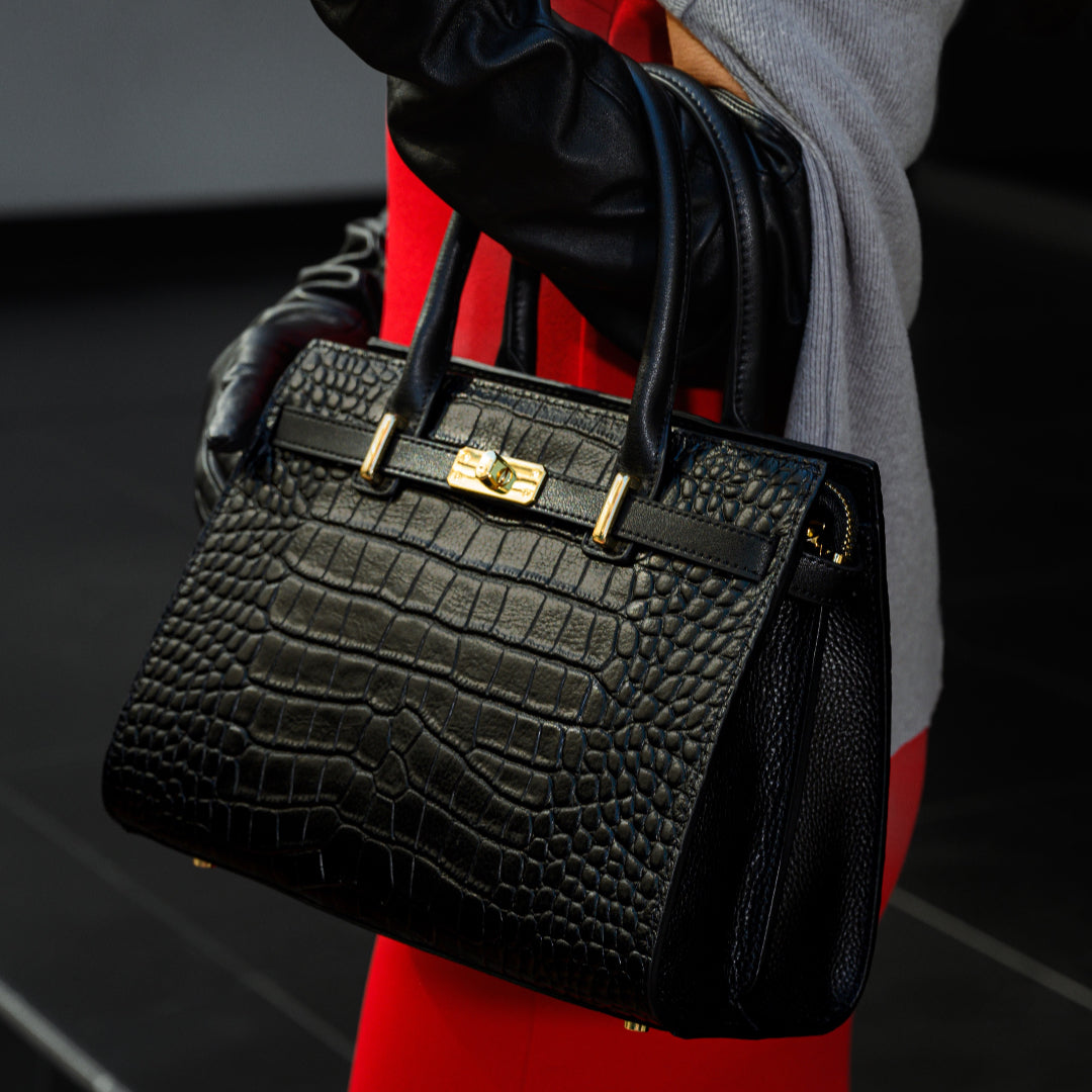 NOOR | BOLSO NEGRO DE PIEL CUERO