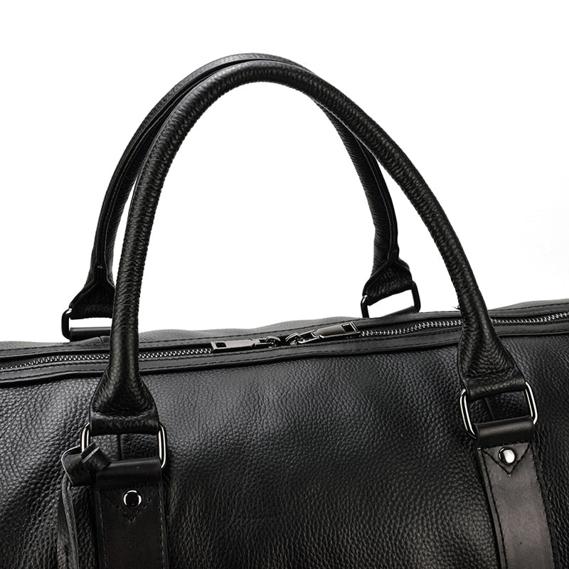 BACKPACK | BOLSO DE VIAJE NEGRO DE CUERO