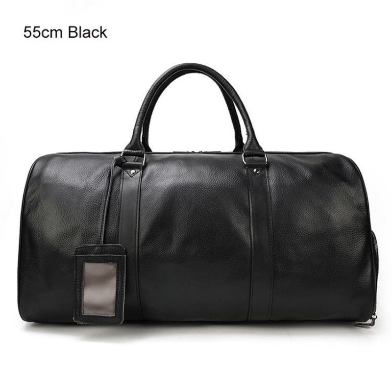 BACKPACK | BOLSO DE VIAJE NEGRO DE CUERO