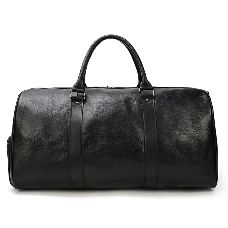 BACKPACK | BOLSO DE VIAJE NEGRO DE CUERO