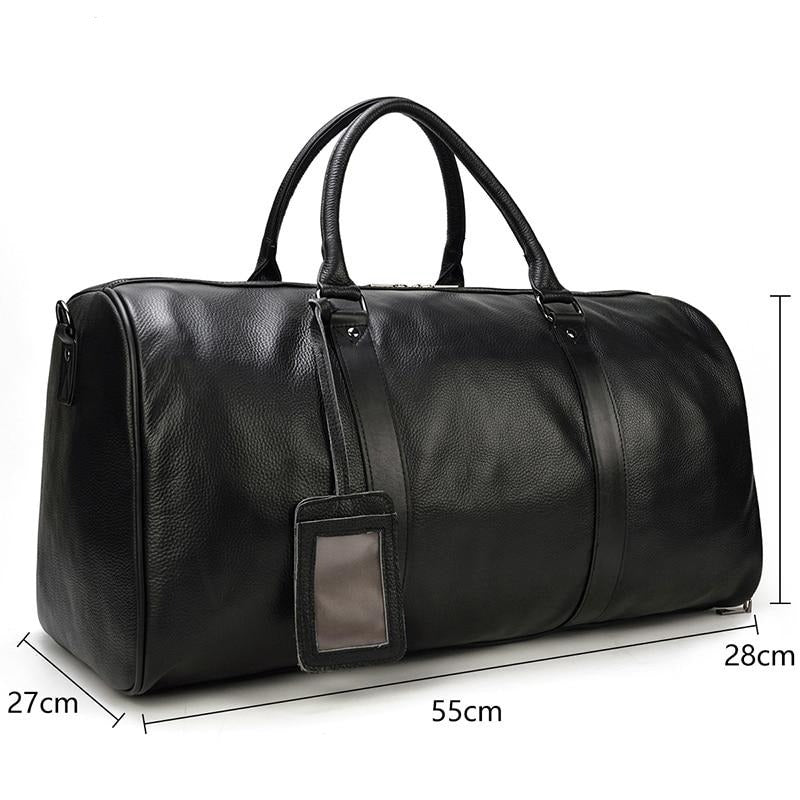 BACKPACK | BOLSO DE VIAJE NEGRO DE CUERO
