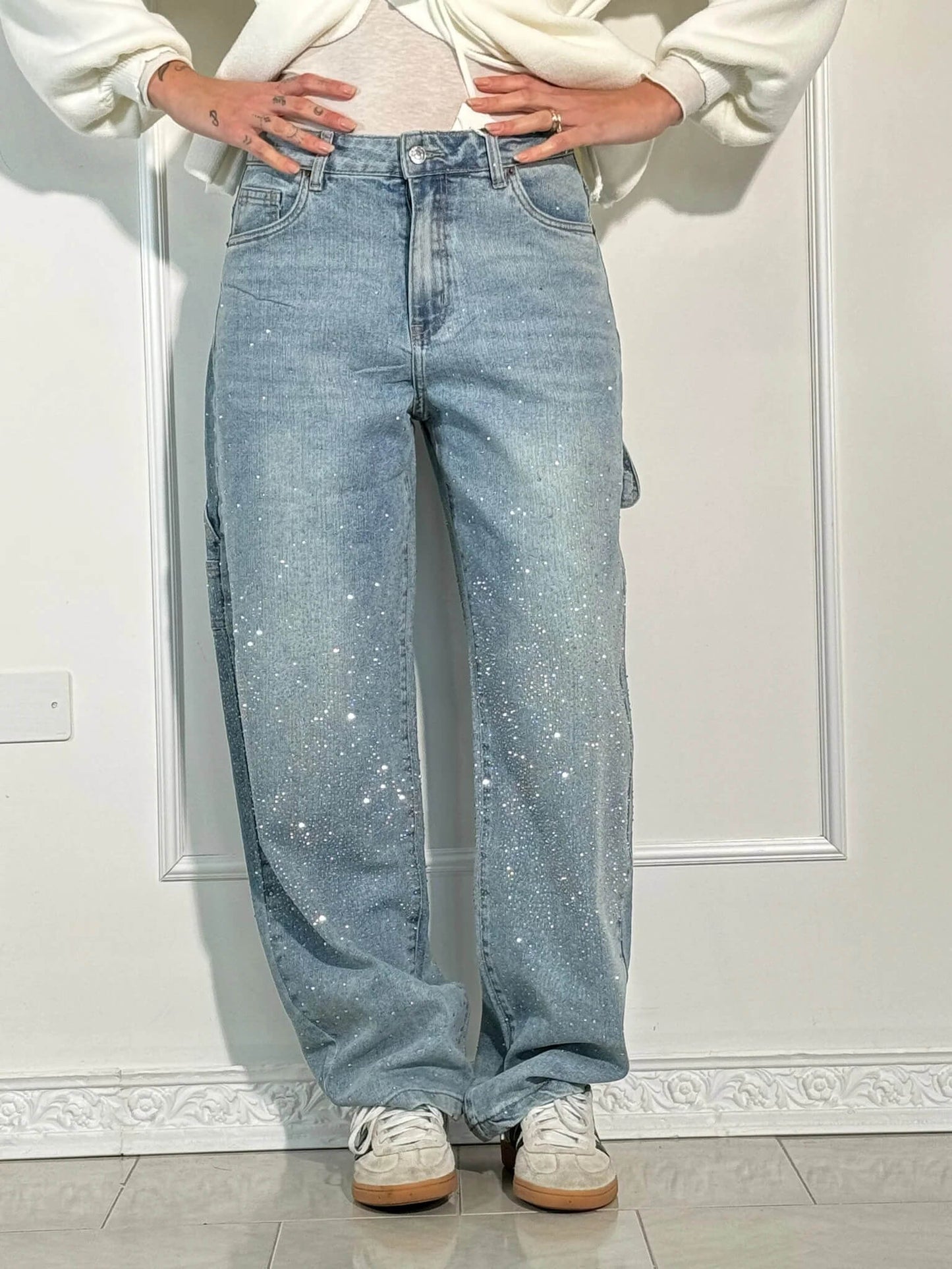 VAQUEROS BALLON SHINE DENIM