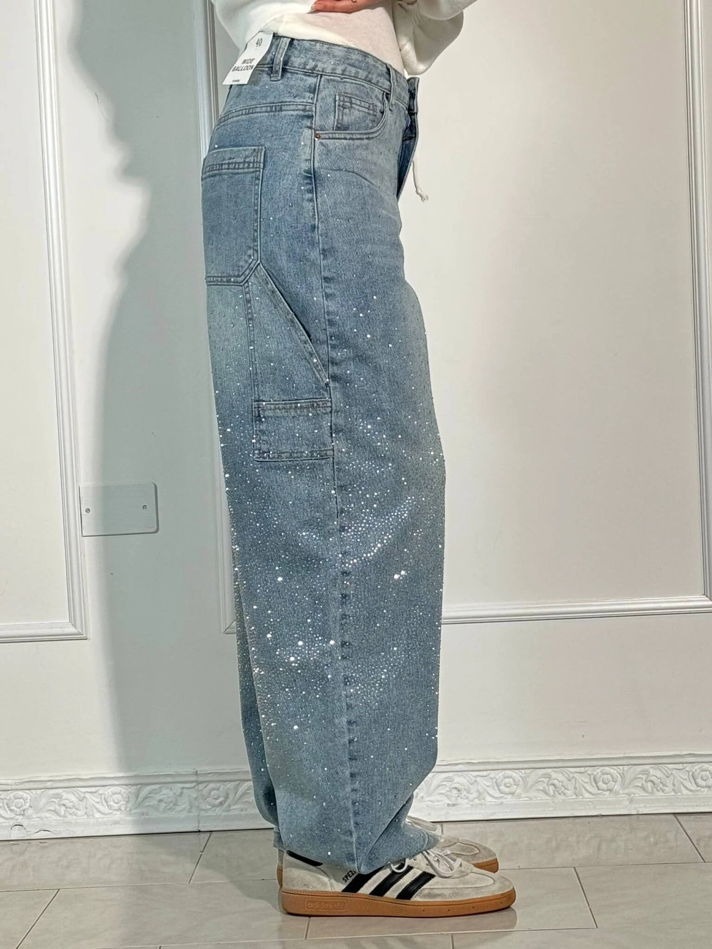 VAQUEROS BALLON SHINE DENIM