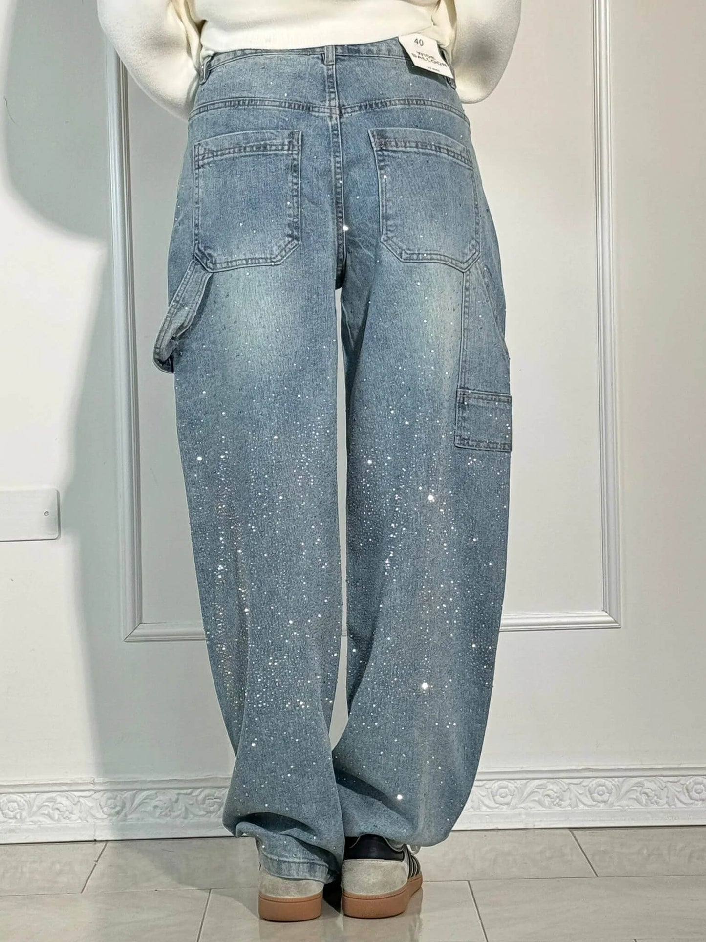 VAQUEROS BALLON SHINE DENIM
