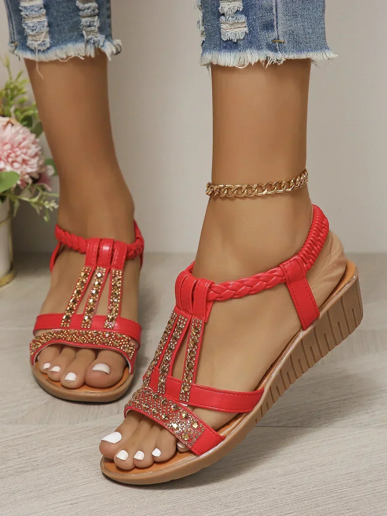 FRANSIA | SANDALIA CON BRILLANTES OLIVIA CREATION