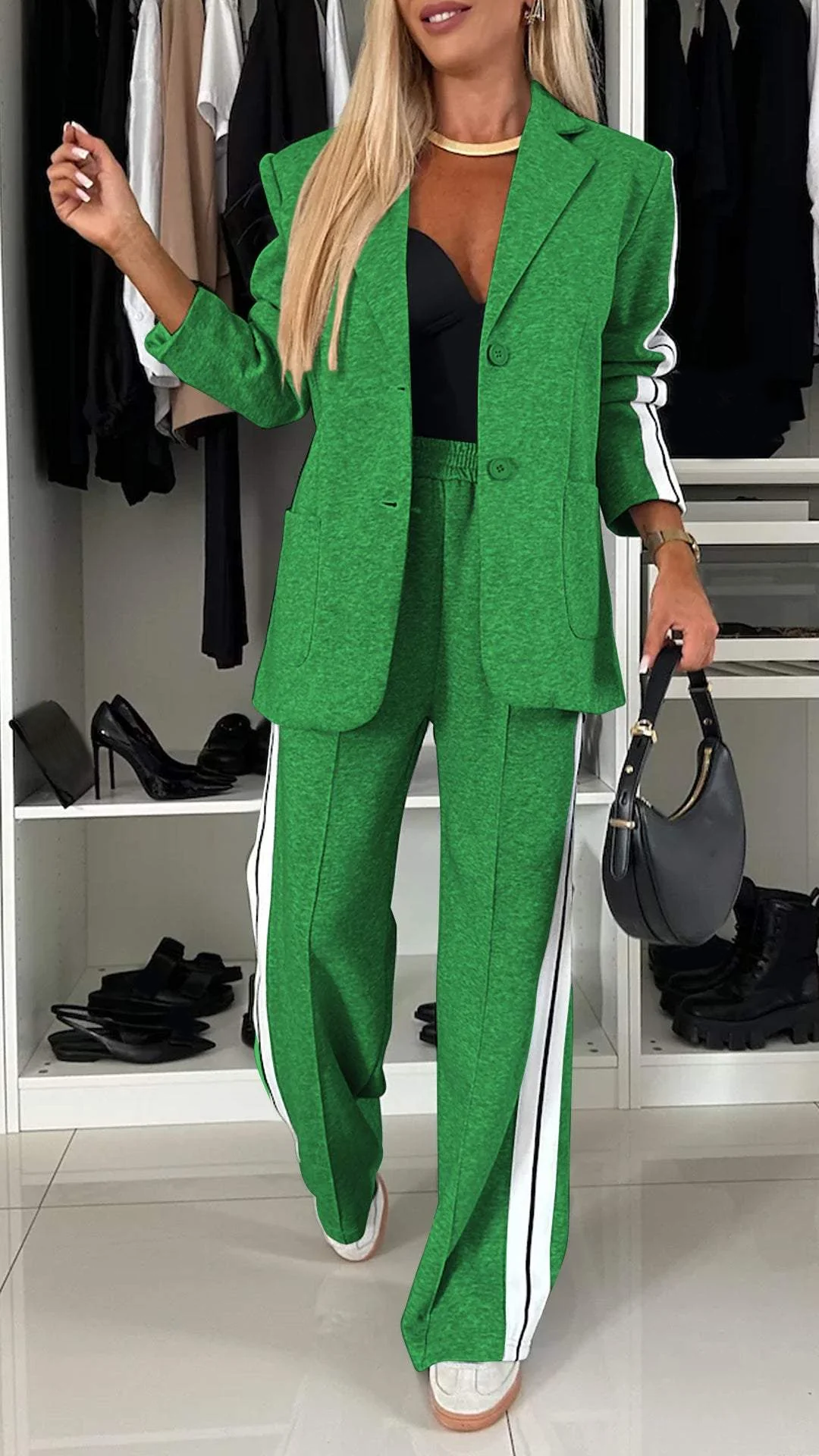 ANNA| CONJUNTO PANTALÓN Y BLAZER SPORT CHIC