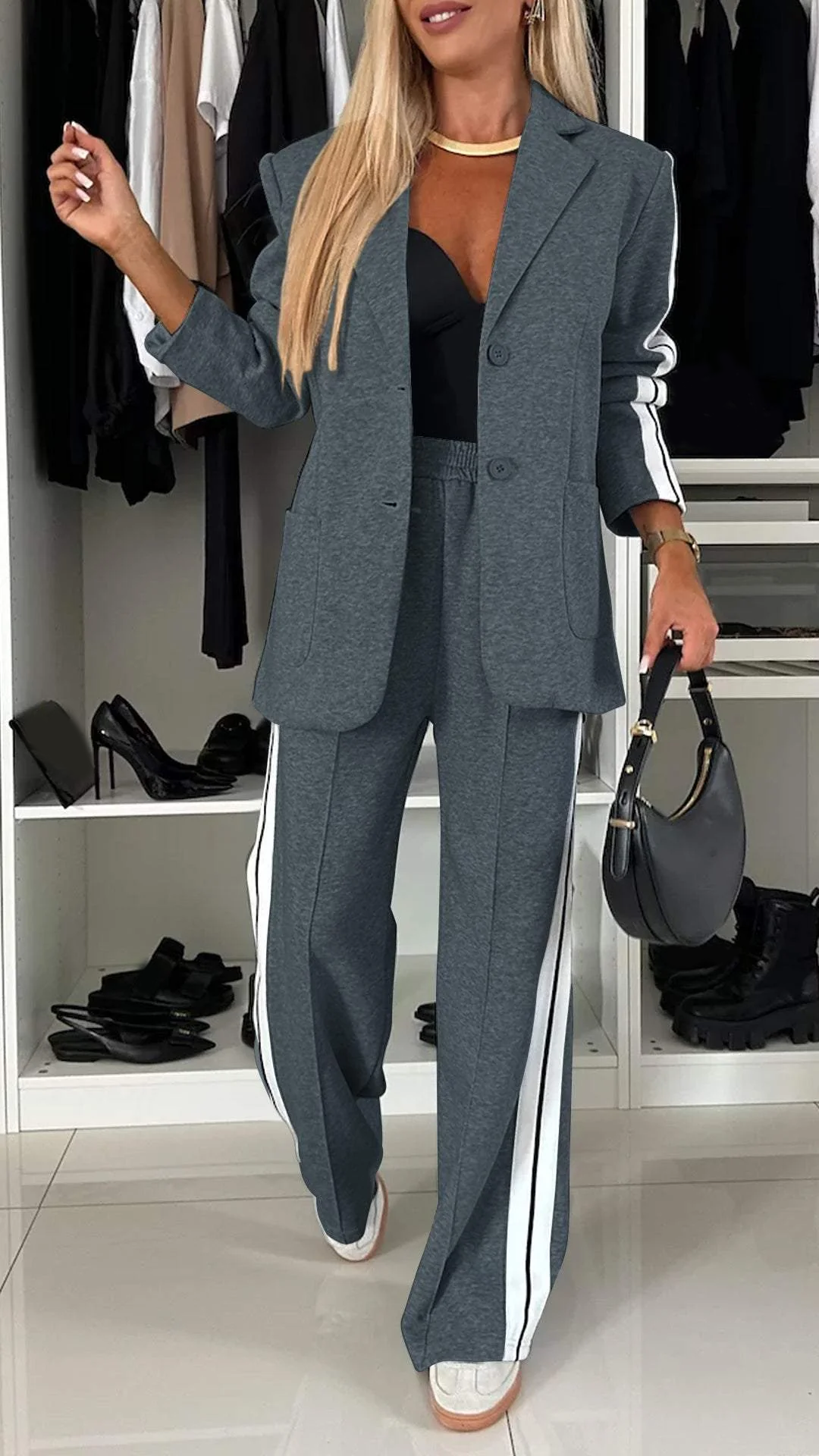 ANNA| CONJUNTO PANTALÓN Y BLAZER SPORT CHIC