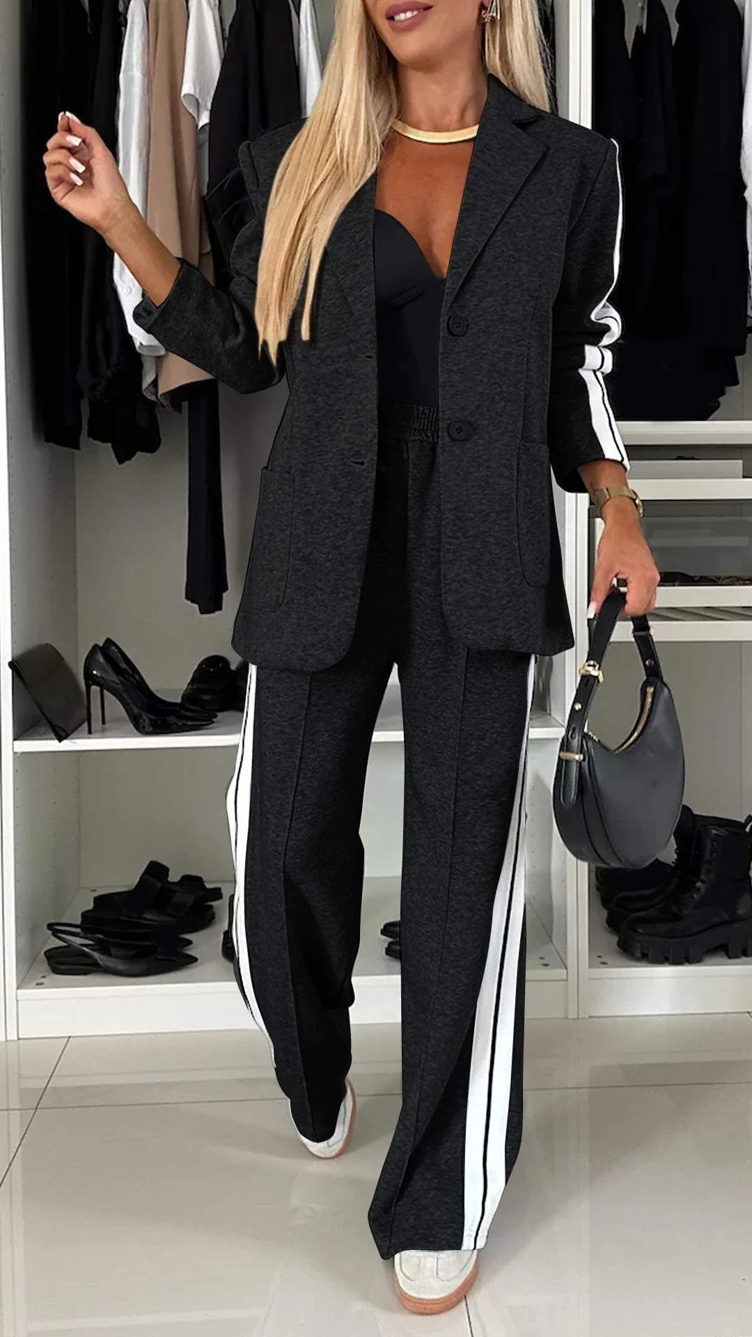 ANNA| CONJUNTO PANTALÓN Y BLAZER SPORT CHIC