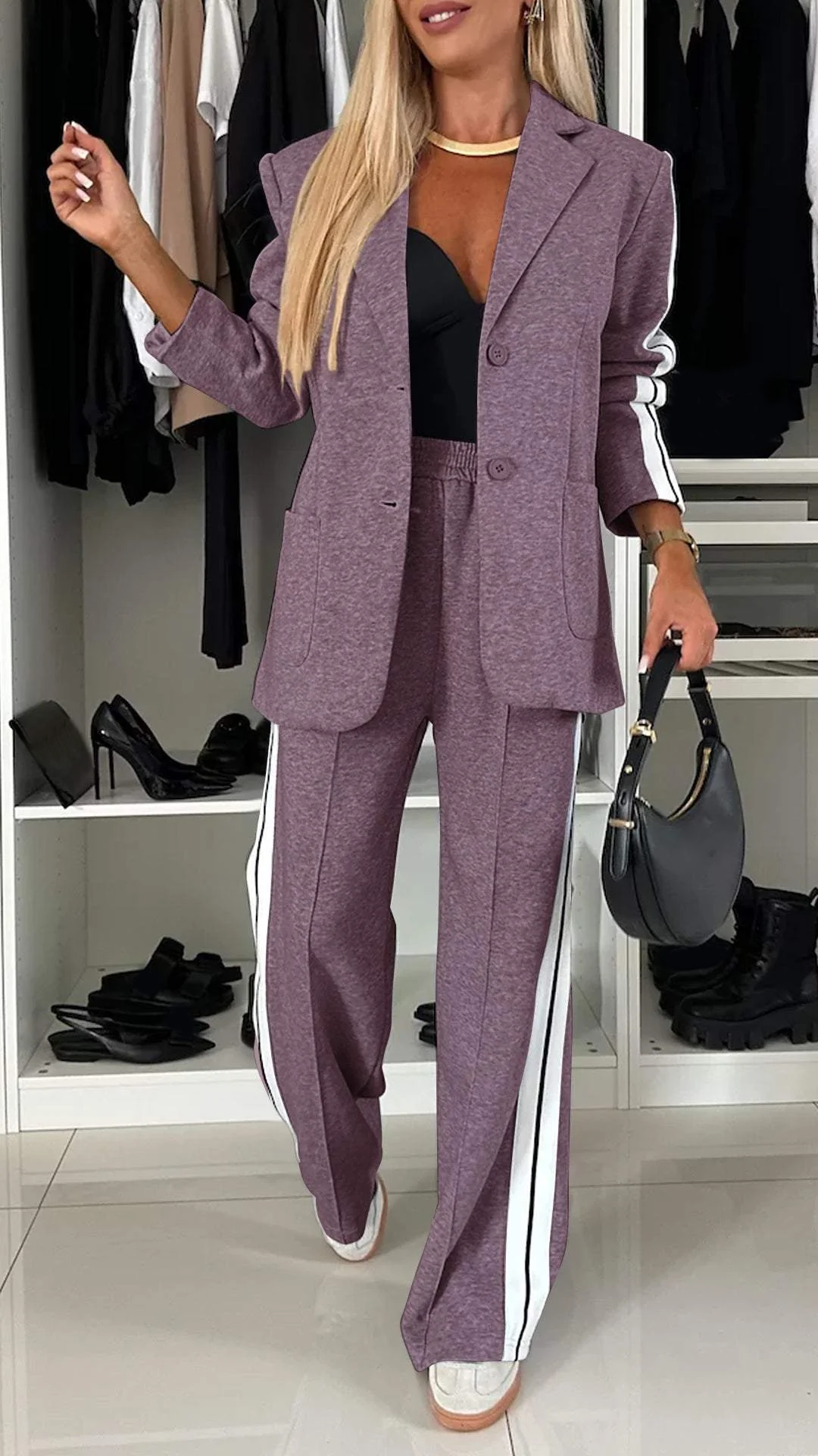 ANNA| CONJUNTO PANTALÓN Y BLAZER SPORT CHIC