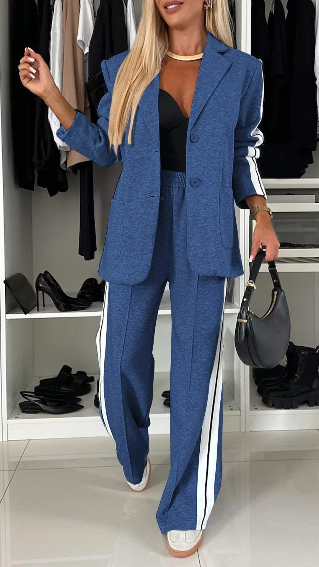 ANNA| CONJUNTO PANTALÓN Y BLAZER SPORT CHIC