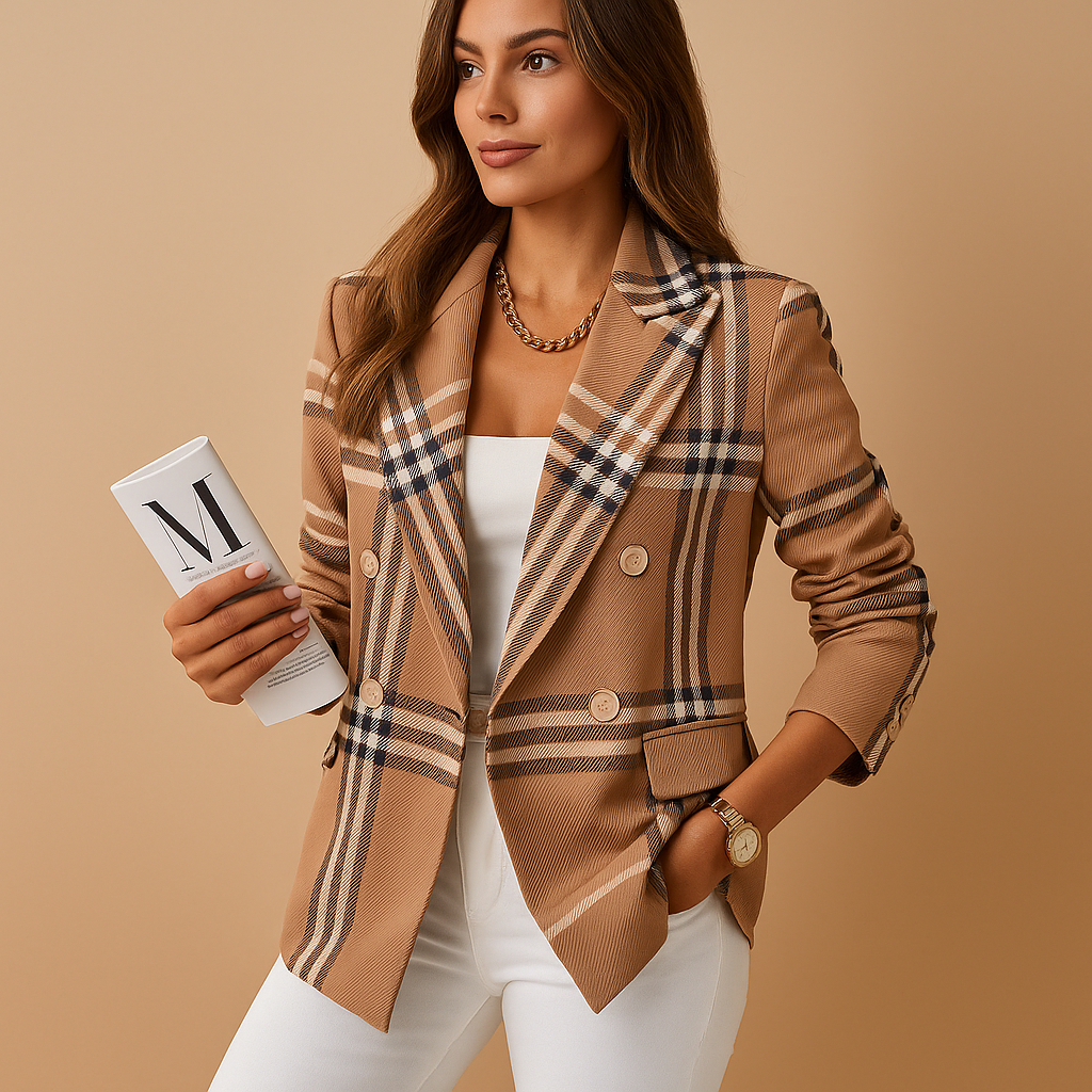 VAINA | BLAZER DE CUADROS AZUL