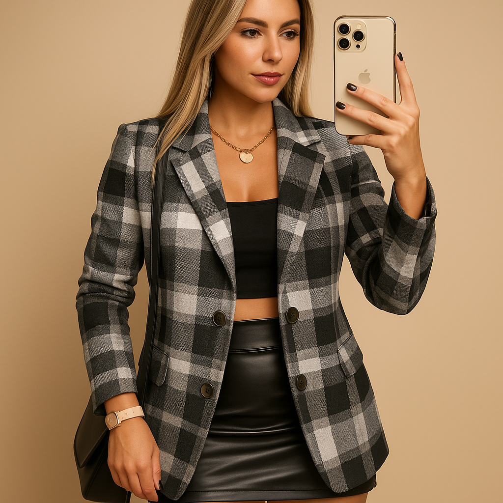 GIA | BLAZER A CUADRROS MAXI