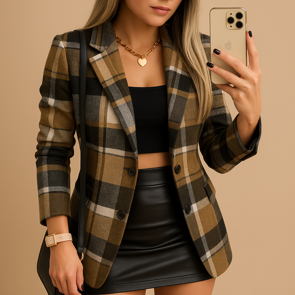 GIA | BLAZER A CUADRROS MAXI