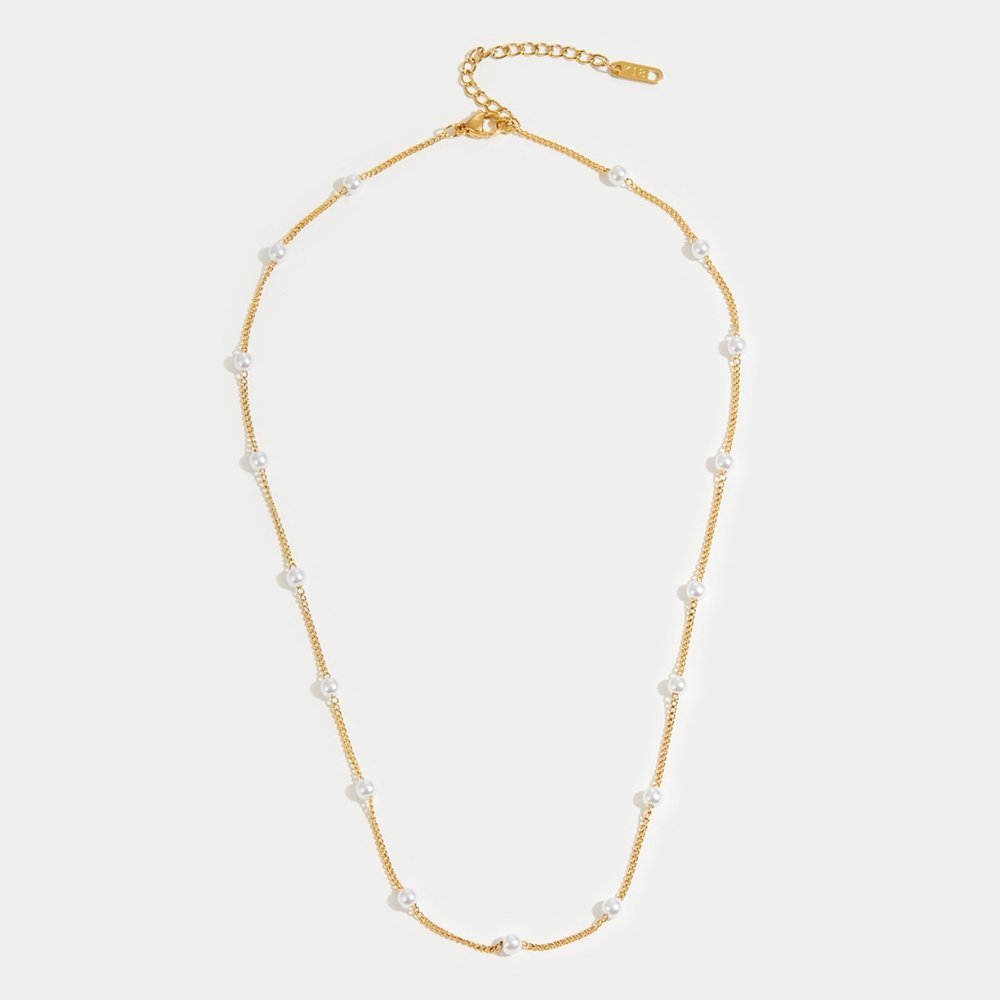 PERLANA | COLLAR DE ACERO INOXIDABLE CON PERLAS