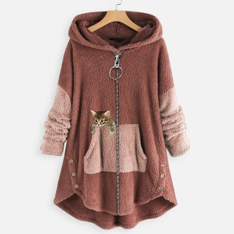 VANDA | CHAQUETA DE PELITO ESTAMPADO DE GATO