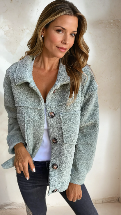 NATALIA | CHAQUETA BORREGO CON BOTONES