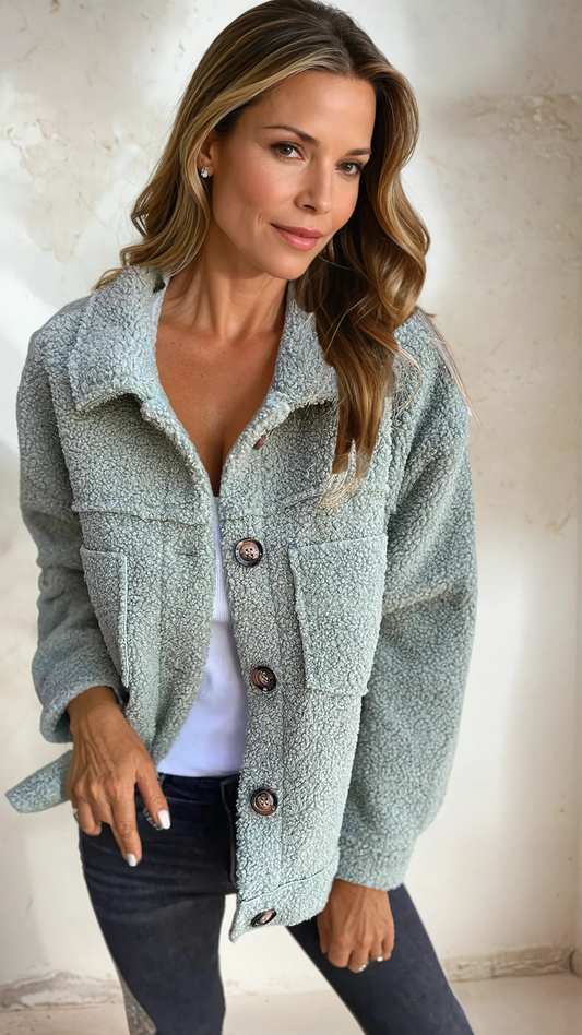 NATALIA | CHAQUETA BORREGO CON BOTONES