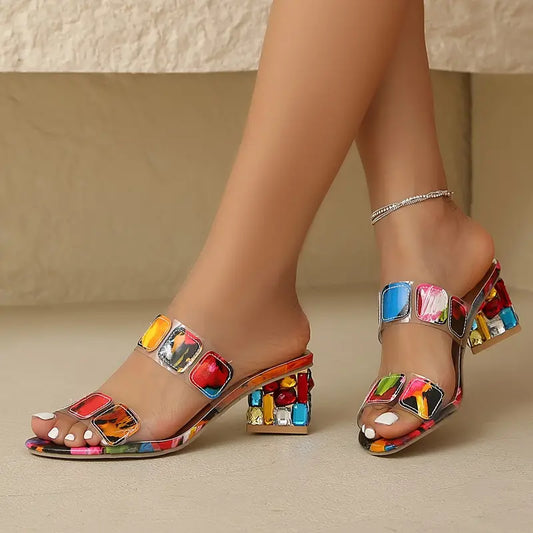 PATRICE | SANDALIA CON TACÓN ESTAMPADA