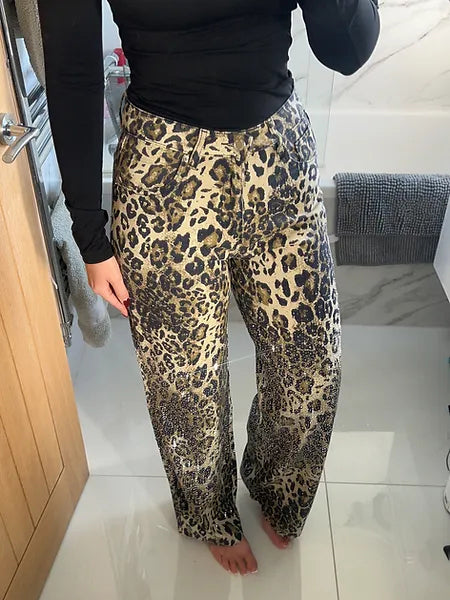 DIAMANTE DENIM LEOPARDO