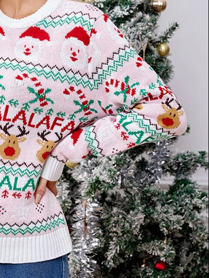 FA LA LA | JERSEY NAVIDEÑO BLANCO Y ROSA CLARO