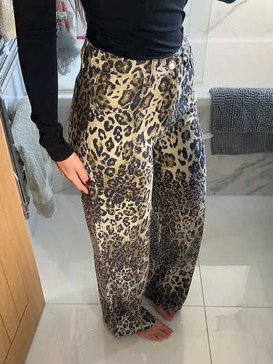 DIAMANTE DENIM LEOPARDO