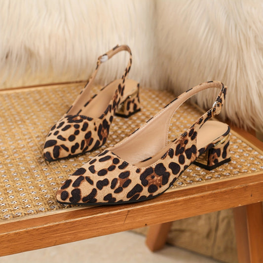 LUXEN | BAILARINA DE TACÓN LEOPARDO