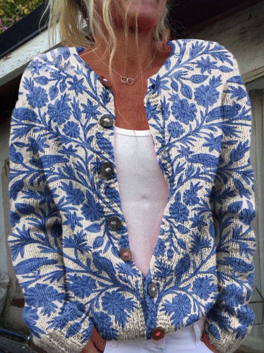 STIVAL FLORAL BLUE | CARDIGAN OLIVIA EXCLUSIVE