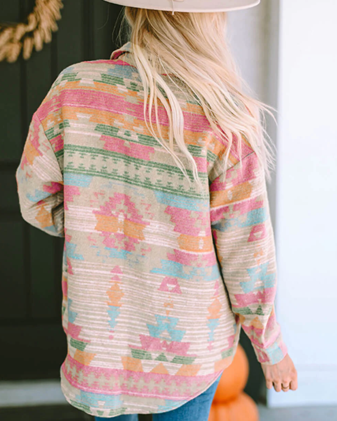 ÉTNICA | CHAQUETA EXTRAGRANDE A CUADROS MULTICOLOR