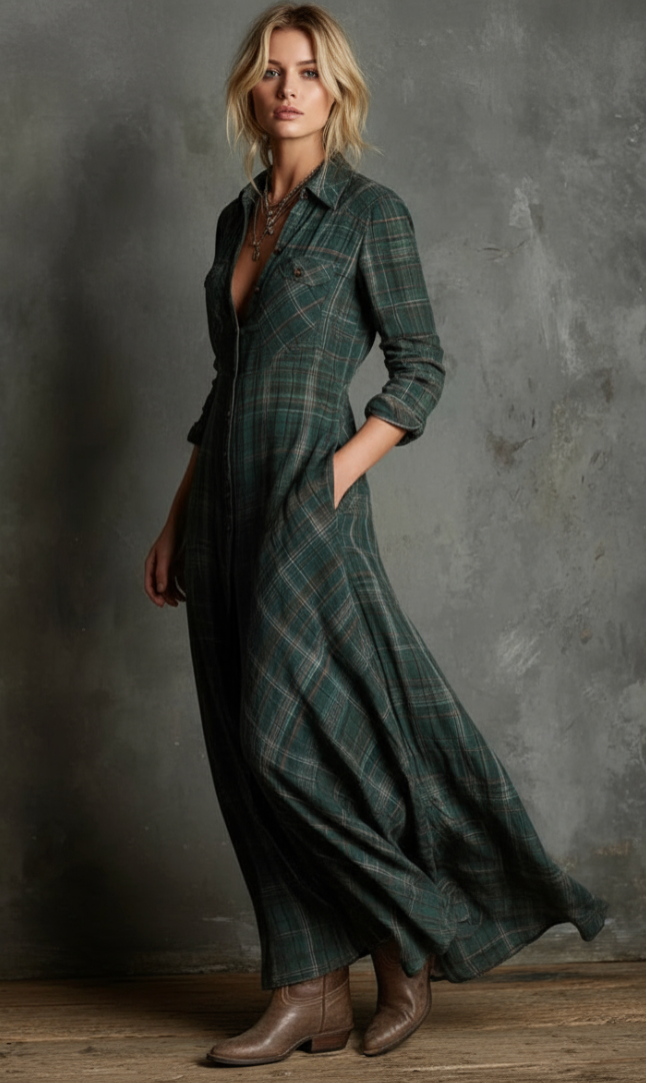 MANHATAN | VESTIDO CAMISERO CUADROS