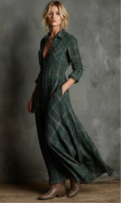 MANHATAN | VESTIDO CAMISERO CUADROS