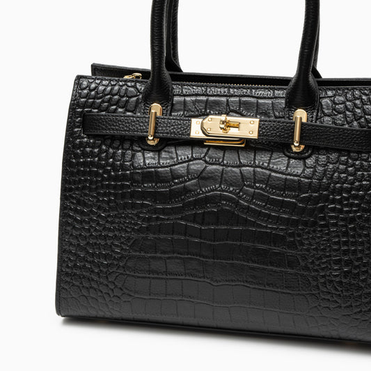 NOOR | BOLSO NEGRO DE PIEL CUERO