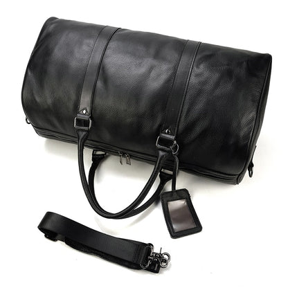 BACKPACK | BOLSO DE VIAJE NEGRO DE CUERO