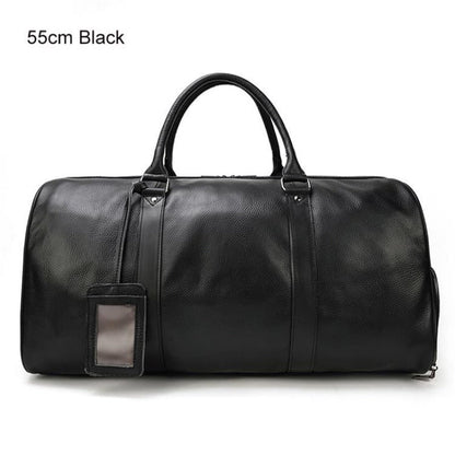 BACKPACK | BOLSO DE VIAJE NEGRO DE CUERO