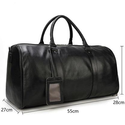 BACKPACK | BOLSO DE VIAJE NEGRO DE CUERO