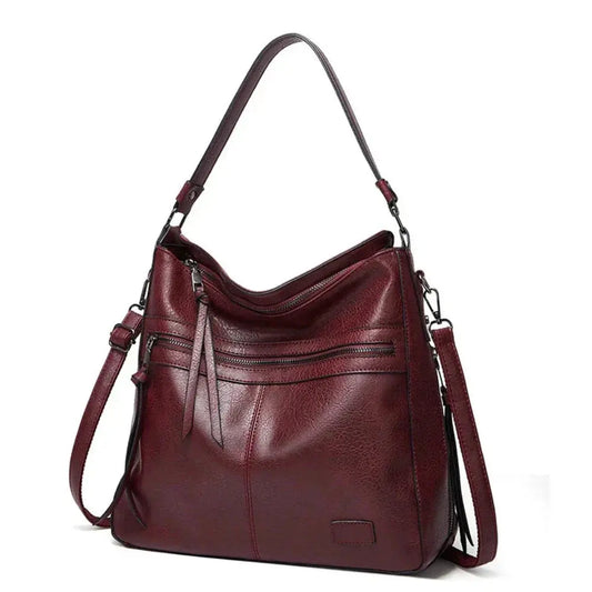 BOLSO CLASICO DE PIEL BURDEOS