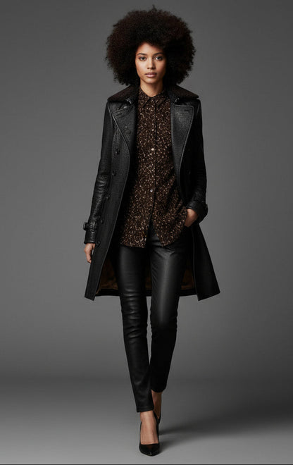 AZALEA| ABRIGO EFECTO PIEL MEDIO LARGO