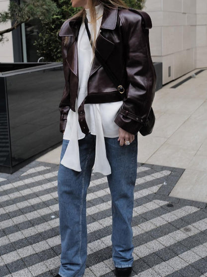 REBEL | CHAQUETA TENDENCIA BURDEOS EN CUERO VEGANO