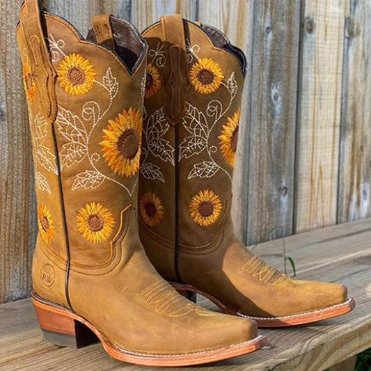 MARGARE | BOTAS DE PIEL CON ESTAMPADO DE MARGARITA