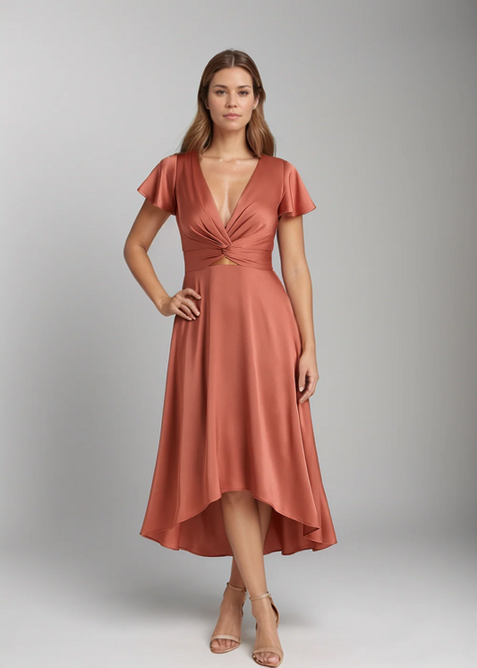 LINA | VESTIDO MIDI CON NUDO