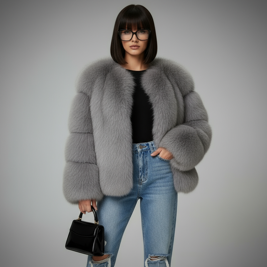 ROSÉ LUX | ABRIGO CHAQUETA DE PELO PREMIUM