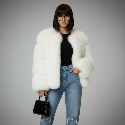 ROSÉ LUX | ABRIGO CHAQUETA DE PELO PREMIUM