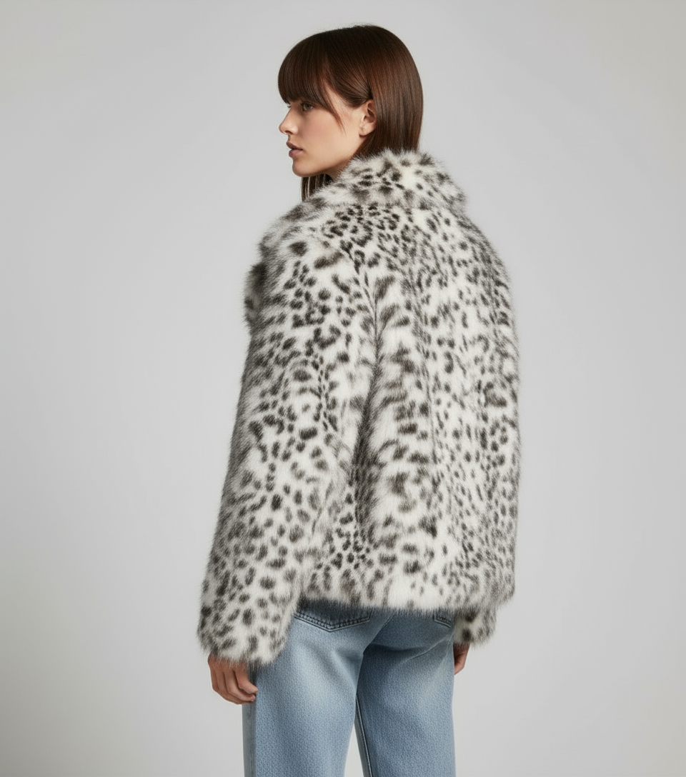 SNOW LEOPARD| CHAQUETA DE PELO ESTAMPADO LEOPARDO