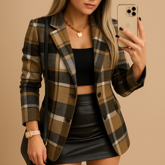 GIA | BLAZER A CUADRROS MAXI