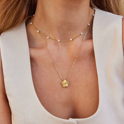 PERLANA | COLLAR DE ACERO INOXIDABLE CON PERLAS